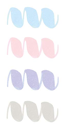 folia 1729 – Juego de 4 rotuladores pastel con punta flexible, grosor de trazo aprox. 1 – 7 mm, a base de agua, en los colores rosa, azul pastel, lila y gris