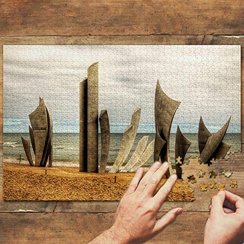 Francia Omaha Beach Puzzle 1000 Piezas para Adultos Familia Rompecabezas Recuerdo Turismo Regalo