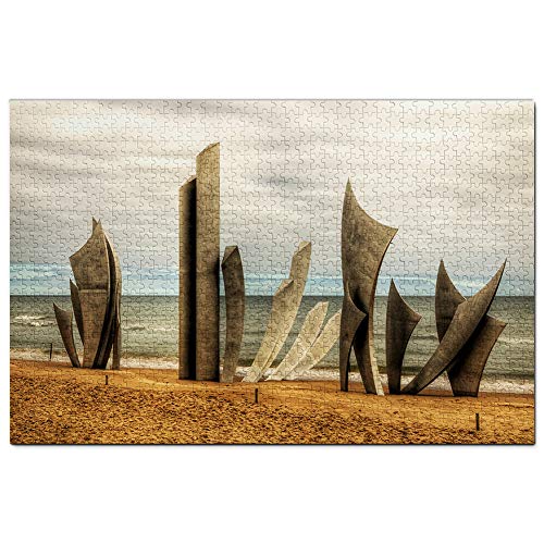 Francia Omaha Beach Puzzle 1000 Piezas para Adultos Familia Rompecabezas Recuerdo Turismo Regalo