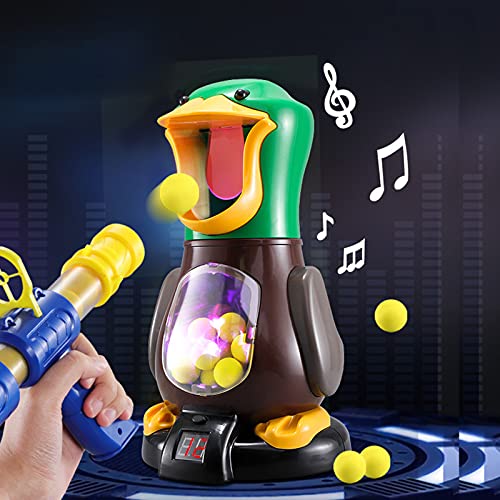 freneci Juguetes de Tiro de Patos para niños Juegos de Tiro al Blanco con Pistola de Aire con Registro de puntuación LCD, Sonido, Bolas de Espuma Suave, - Paquete B