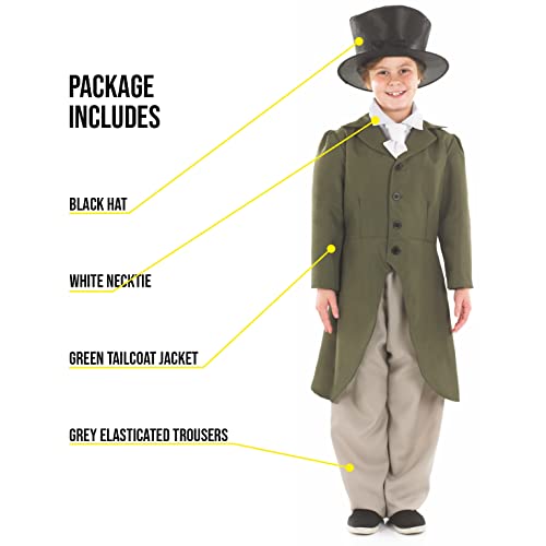 Fun Shack Disfraz de caballero victoriano para niños. Traje histórico victoriano para niños, talla L