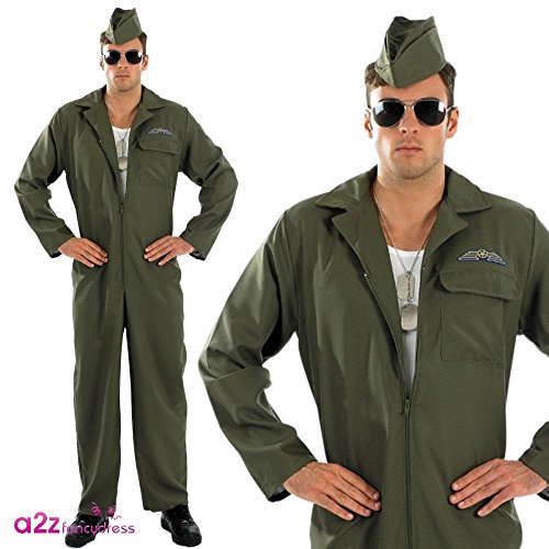 Fun Shack Disfraz Piloto Avión Para Hombres, Disfraces Carnaval Hombre Disponible en Talla M