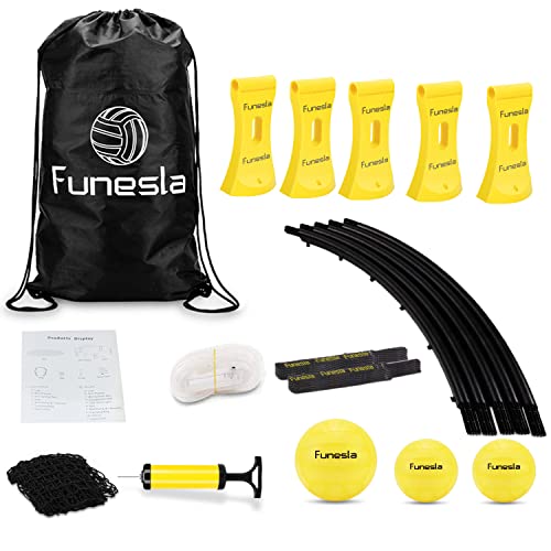 Funesla Juego de 3 bolas de Spike Brite Roundnet Juego de 3 bolas con forma de pinchos para exteriores, juego de interior para adolescentes, familia, patio, césped, jardín, playa, puerta trasera