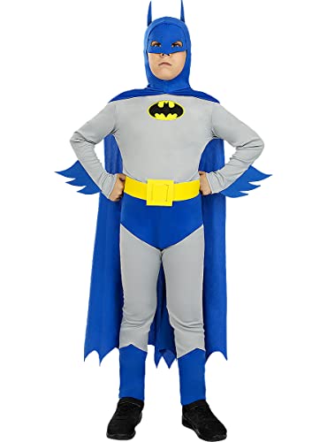 Funidelia | Disfraz de Batman The Brave & the Bold para niño ▶ Caballero Oscuro, Superhéroes, DC Comics - Disfraces para niños, accesorios para Fiestas, Carnaval y Halloween - Talla 5-6 años - Negro