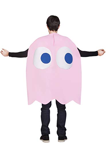 Funidelia | Disfraz de Fantasma Pac-Man Pinky Oficial para Hombre y Mujer Talla única ▶ Comecocos, Videojuegos, Años 80, Arcade - Color: Rosa - Licencia: 100% Oficial