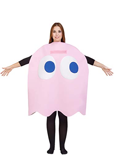 Funidelia | Disfraz de Fantasma Pac-Man Pinky Oficial para Hombre y Mujer Talla única ▶ Comecocos, Videojuegos, Años 80, Arcade - Color: Rosa - Licencia: 100% Oficial