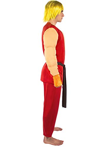 Funidelia | Disfraz de Ken - Street Fighter Oficial para Hombre Talla L ▶ Street Fighter, Videojuegos, Años 80, Arcade - Rojo