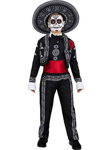 Funidelia | Disfraz de Mariachi para niño ▶ Catrina, Dia de los Muertos, Terror - Disfraz para niños y divertidos accesorios para Fiestas, Carnaval y Halloween - Talla 3-4 años - Negro