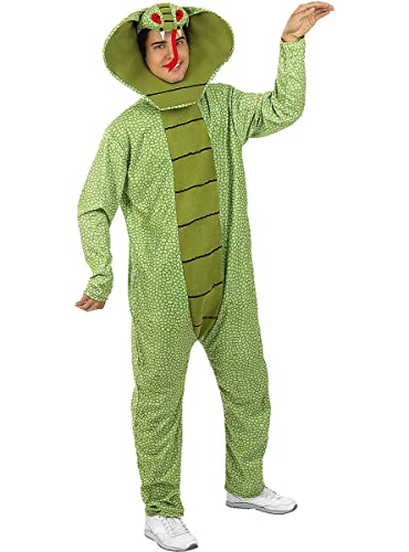 Funidelia | Disfraz de Serpiente para hombre ▶ Animales - Disfraz para adultos y divertidos accesorios para Fiestas, Carnaval y Halloween - Talla S-M - Verde