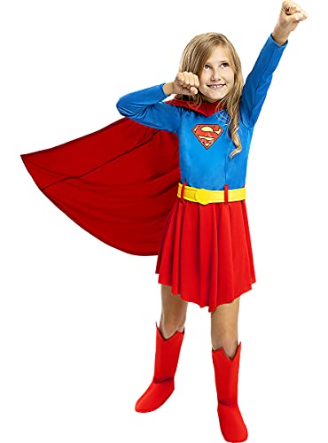 Funidelia | Disfraz de Supergirl Oficial para niña Talla 10-12 años ▶ Kara Zor-El, Superhéroes, DC Comics - Color: Rojo - Licencia: 100% Oficial - Divertidos Disfraces y complementos