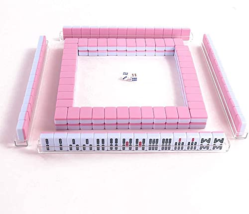 FXBFAG Juego de Mahjong portátil pequeño - Fabricación de Material de melamina para la protección de la Salud y el Medio Ambiente, 1.6 * 1.1 * 2.4 cm (0.63 * 0.43 * 0.94 Pulgadas), Majong Set Mah J