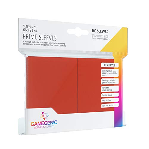 GAMEGEN!C- Pack Prime Sleeves Red (100), Color (GGS10015ML)