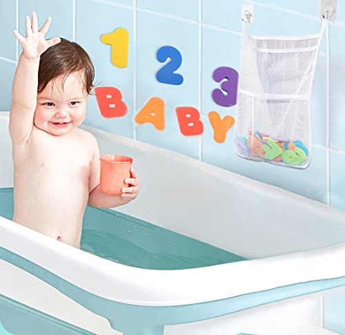 GAMOK Letras y Números de Baño para Aprender y Jugar, Juguetes para el Baño, 26 Letras y 10 Cifras con Bolsa y 6 Ganchos para Divertirse Aprendiendo, para Niños Mayores de 3 Años, 3+