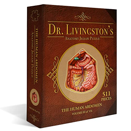 Genius Games Human Abdomen - Dr Livingston's Human Anatomy 500 Piece Stomach Jigsaw Puzzle - Educational 21 Inch Learning Toy for Children - Fun Kids Learn Medical Science Game - Anatomical Organs 03