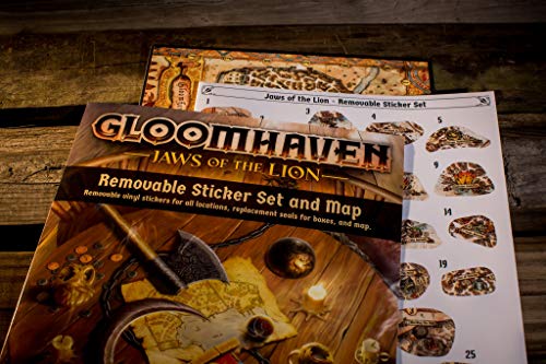 Gloomhaven: Mapa y juego de pegatinas extraíbles de las mandíbulas del león