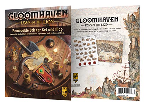 Gloomhaven: Mapa y juego de pegatinas extraíbles de las mandíbulas del león