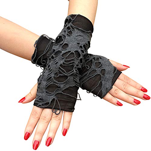 Guantes de tela con diseño de pavo real para mujer, disfraz de Halloween para disfraz de bruja, Guantes de mendiant, Talla única