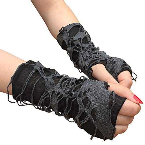 Guantes de tela con diseño de pavo real para mujer, disfraz de Halloween para disfraz de bruja, Guantes de mendiant, Talla única