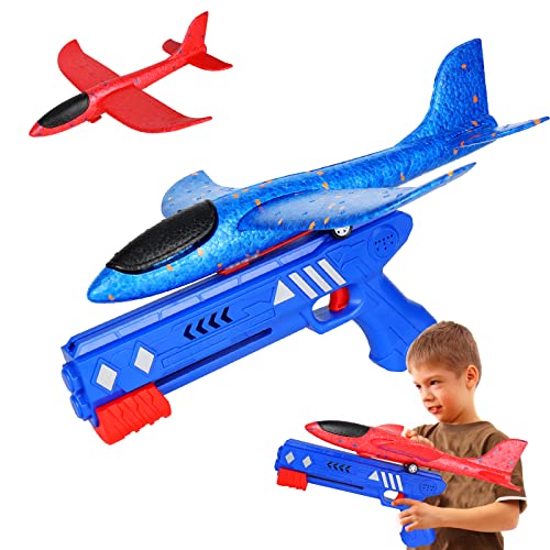 GUBOOM Avión Planeador, Avión de Espuma con Lanzador, Planeador de Juguete, Avión de Lanzamient, Avión Volador Planeador Espuma,Modelo de avión de Espuma para Juguete Infantil o Regalo