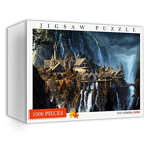 GYHYWZ 1000 Piezas de Rompecabezas de Madera The Elf Castle Puzzles for Juguetes for Adultos Rivendel Rivendel Puzzle 1000 Piezas Cerebral Teaser Puzzles Juguetes (Color : A)