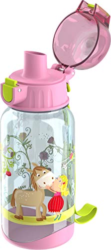 HABA 304485 Vicki & Pirli - Cantimplora infantil, 400 ml, con diseño de caballos en color rosa, para la guardería o la escuela, de plástico libre de bisfenol A, apta para el lavavajillas