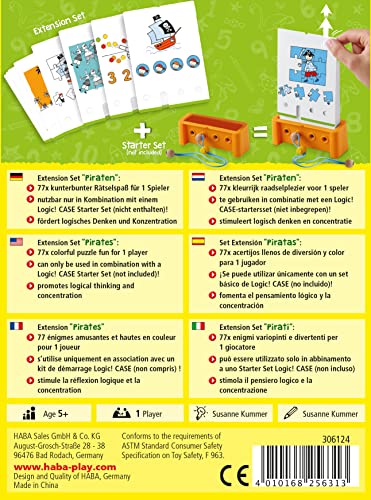 HABA 306124 - LogiCASE Set de Ampliación – Piratas, Juego Educativo. Más 5 años