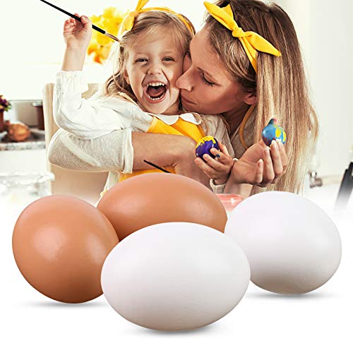 HAKACC Easter Eggs Wooden Fake Eggs 9 Pieces 2 Colors