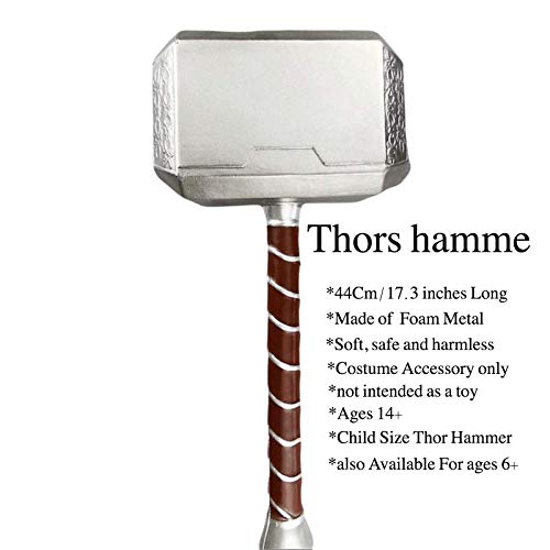 Halloween Cosplay Thor's Foam Hammer Props Replica Thunder Foam Hammer for Child Birthday Gift(17inch)