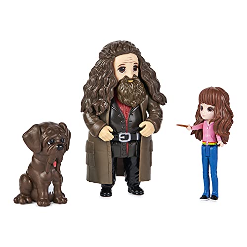 HARRY POTTER-WIZARDING WORLD - FIGURAS HARRY POTTER MAGICAL MINIS - Harry Potter Friendship Set: 2 Muñecos Hermione Granger y Rubeus Hagrid con 1 Criatura -6061833- Juguetes Niños 5 Años +