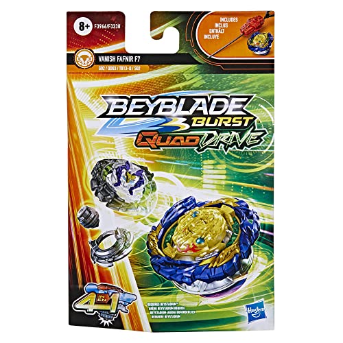 Hasbro Beyblade Burst QuadDrive, Starter Pack con Túpie Vanish Fafnir F7 y Lanzador, Juguete para niños, Multicolor (F3338EU4)