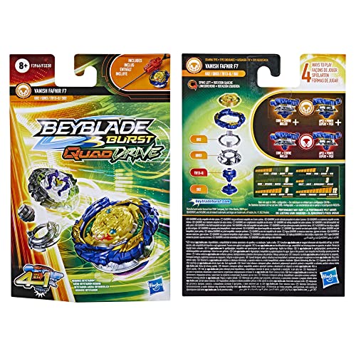 Hasbro Beyblade Burst QuadDrive, Starter Pack con Túpie Vanish Fafnir F7 y Lanzador, Juguete para niños, Multicolor (F3338EU4)