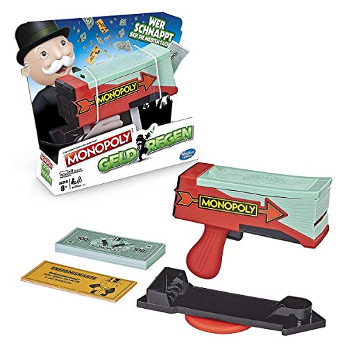 Hasbro Gaming E3037100 Monopoly Lluvia Monopoly, Juego Familiar con Billetera, Multicolor