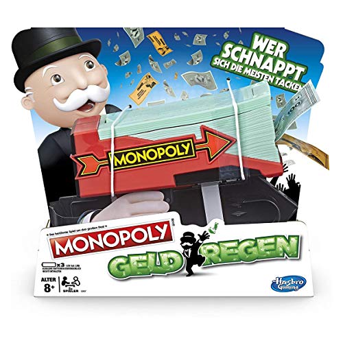 Hasbro Gaming E3037100 Monopoly Lluvia Monopoly, Juego Familiar con Billetera, Multicolor