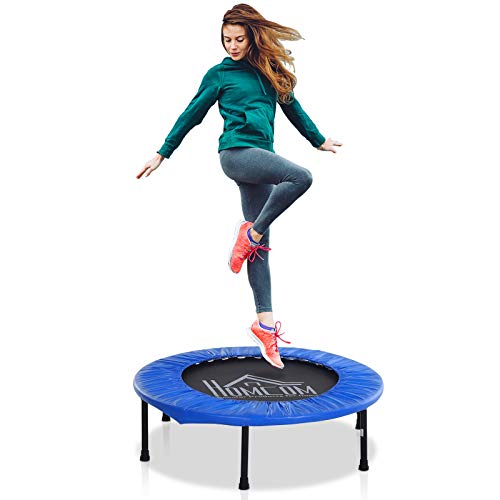 HOMCOM Cama Elástica Trampolín con Diámetro 81cm y Muelles Resistentes hasta 100kg Color Azul Oscuro (S-Φ81 x 22,5cm)