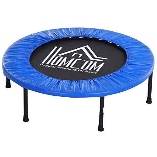 HOMCOM Cama Elástica Trampolín con Diámetro 81cm y Muelles Resistentes hasta 100kg Color Azul Oscuro (S-Φ81 x 22,5cm)