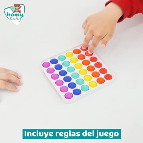 HOMYBABY® Pop it | Fidget toy pack | Juguete sensorial antiestres para niños | Push pop bubble | Jumbo pop it arcoiris | Popit fidget toys | Pop it cuadrado y redondo