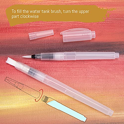 Int!rend Kit de Acuarela - No tóxico & Libre de Ácido - 36 Acuarelas Profesionales + 1 Pincel + 2 Pinceles con Tanque de Agua + 15 Papel para Acuarela - Set Watercolor Todo-en-Uno