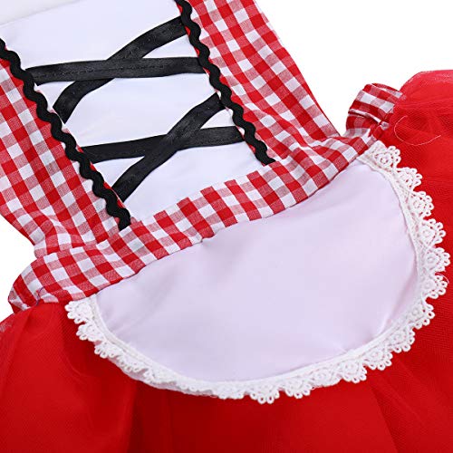 IWEMEK Disfraz de Caperucita Roja Vestido de Princesa tutú con Capa para Niña Bebe Infantil Disfraces de Carnaval Halloween Fiesta Cumpleaños Navidad Trajes Cosplay Fancy Dress Up Rojo 2-3 años