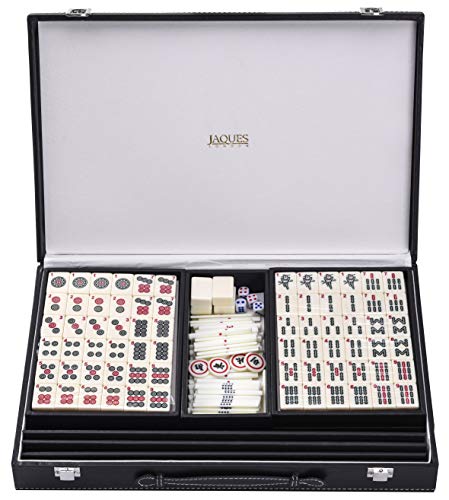 Jaques of London Mah Jongg Set – Juego tradicional Mahjong Club Set con maletín de presentación negro – Juego familiar desde 1795