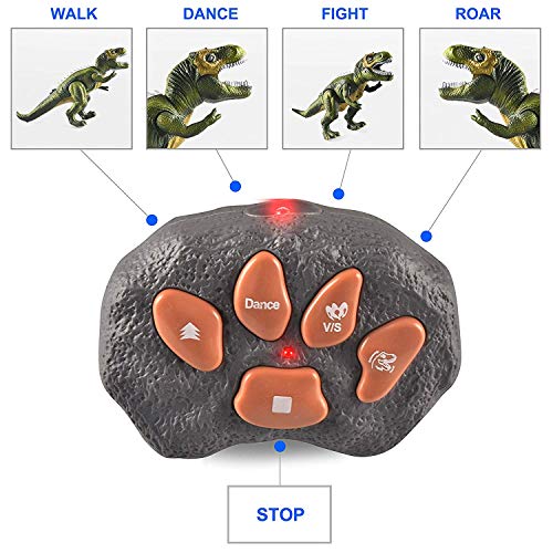 JOYIN Dinosaurio de Control Remoto Electric Mando a Distancia T-Rex Dinosaurio con luz y Rugido Realista Juguetes Niños 3 4 5 años