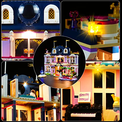 Juego de luces LED para Lego (Heartlake City Grand Hotel). Juego de luces de decoración compatible con el modelo de bloques de construcción Lego 41684 (Nota: el modelo no está incluido)