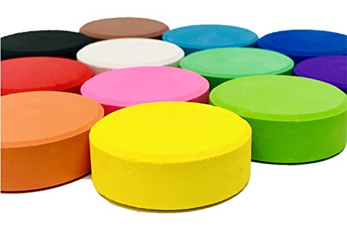 Juego de pastillas de colores Tempera I 12 punk I Bloques I Paint Pucks I Palos de colores para caja de tinta de acuarela de 55 mm de diámetro x 19 mm + Minis sorpresa para pintar para la escuela