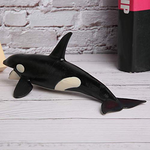 Juguete de la figura de la orca, regalo de modelo de animal marino marino de plástico sólido realista para criaturas de la vida animal prehistóricas regalo para fiesta de niño y niña