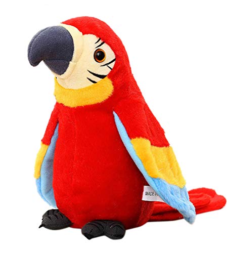 Juguete de peluche con forma de loro parlante más lindo que habla mascota juguete de peluche que repite lo que dices ondeando las alas, disco electrónico, juguete de peluche, animal, interactivo