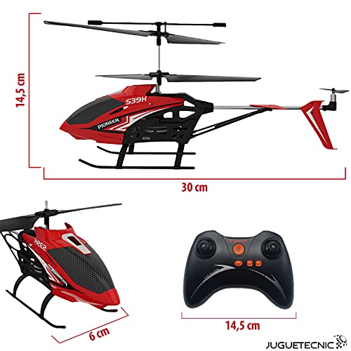 Juguetecnic Helicóptero Teledirigido Eagle 32cm | con Batería y Emisora 2.4 GHz de 3.5 Canales | Vuelo Interior y Exterior | Indestructible iniciación