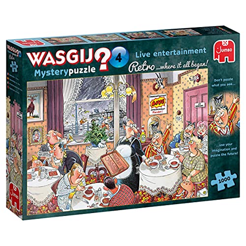 Jumbo- Wasgij Retro Mystery 4-Live Entertainment 1000 Piece Jigsaw Puzzle Rompecabezas, Multicolor (JUM19177)