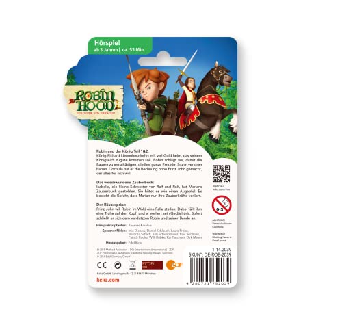 Kekz Audiochip para el oído de Galletas Robin Hood – sucesión 14: Robin y el Rey como Galleta, Juego de Sonido para niños a Partir de 3 años, Tiempo de Juego Aprox. 53 Minutos