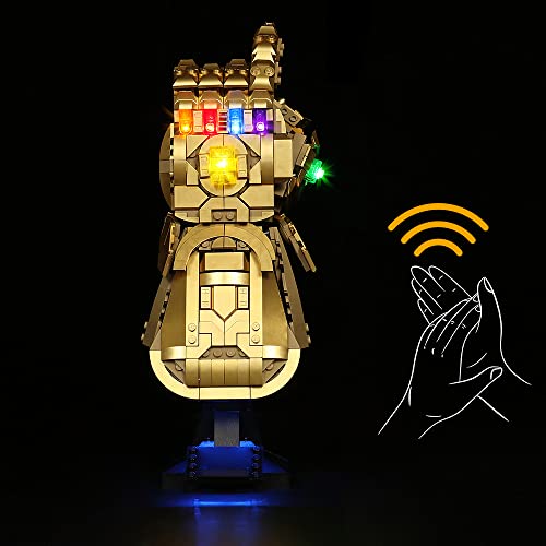 Kit de IluminacióN Led para Lego Guantelete del Infinito(No Incluye Modelos Lego),Decoración Conjunto de Luces para Lego 76191 Marvel Guante de Thanos,Regalo Creativo(Versión de Control de Voz)