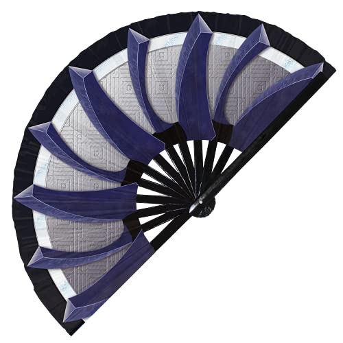 Kitana Ventilador plegable Ventilador UV Glow Hand Fans Cosplay Traje Halloween Kitana Arma Bambú Fan Kitana Cosplay (Estilo 2)