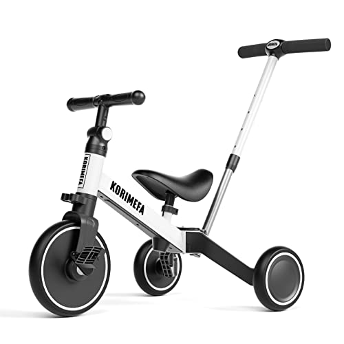 KORIMEFA 3 EN 1 Trciciclo Bicicleta de Equilibrio Triciclo para niños Adecuado para Edades de 1-3 años Certificación CE (Beige)